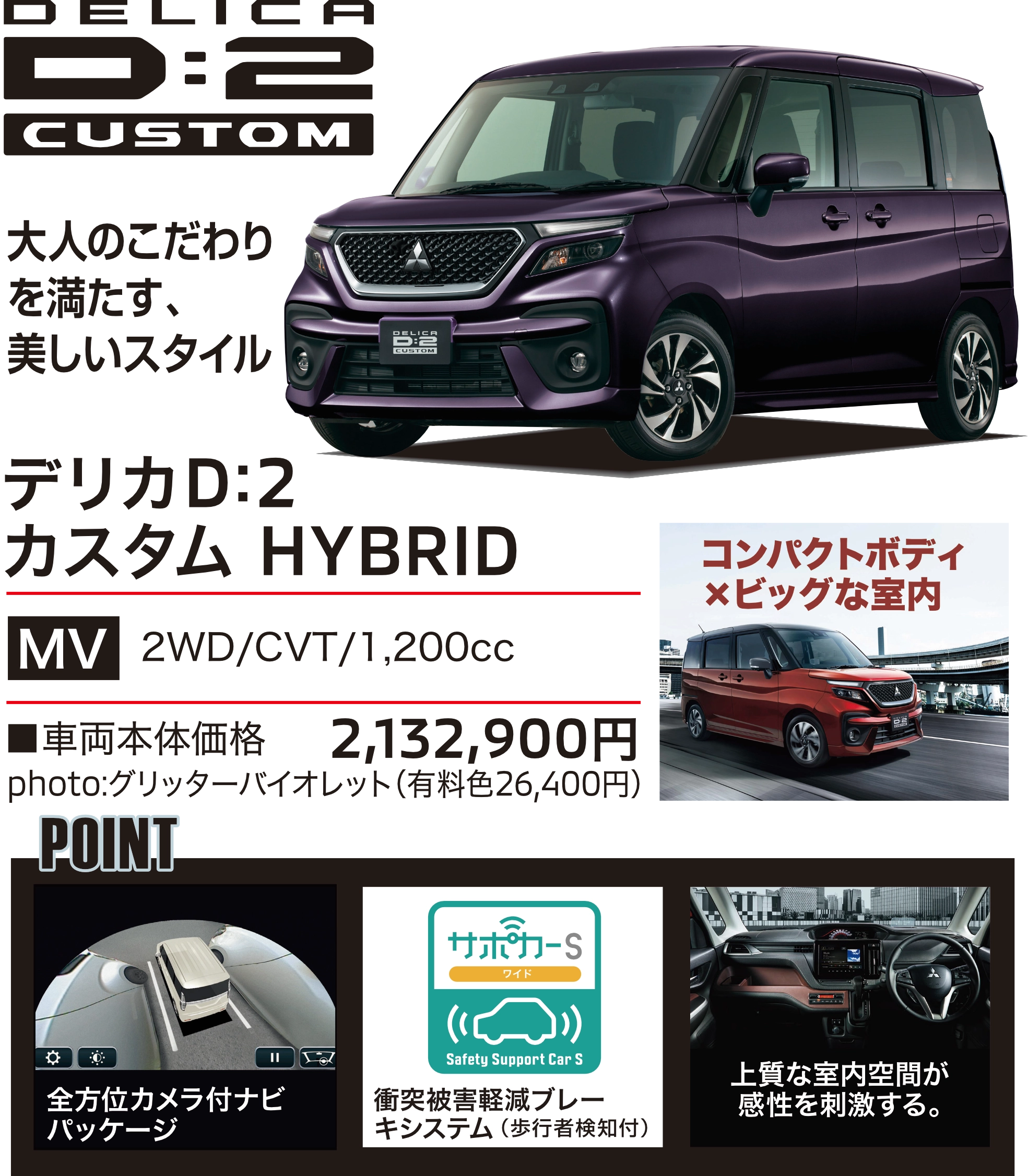 宮城三菱自動車販売 コンパクトカー デリカD:2 カスタム DELICA D:2